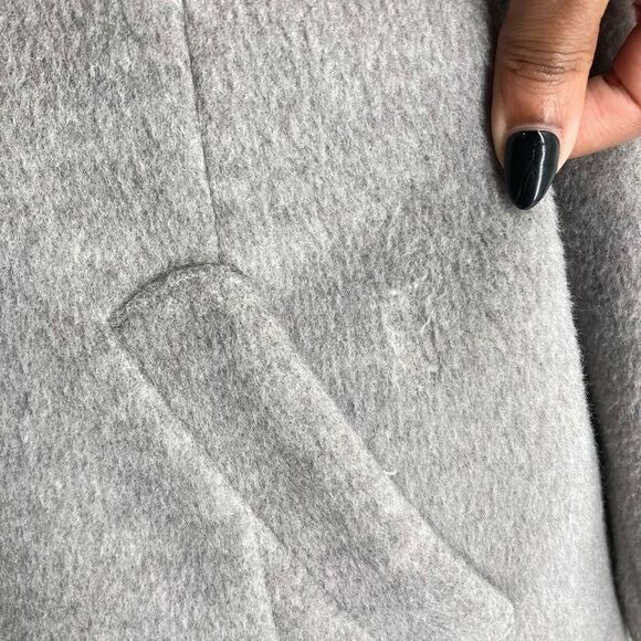Forever 21 Contemporary Grey Women’s Single Breasted Snap Front Pea Coat Medium - Picture 7 of 16
